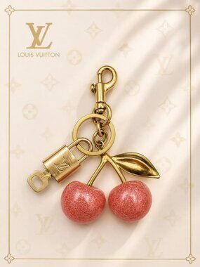 Louis Vuitton Gold Padlock Key 🔒 Authentic LV Charm + Unbranded Apple Keychain